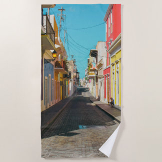 Altstadt von San Juan Kopfsteinpflaster-Straßenfot Strandtuch
