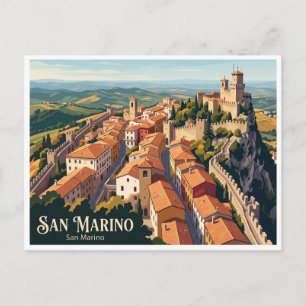 Altstadt von San Marino und Luftansicht von Monte Postkarte