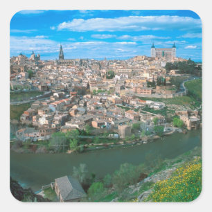Altstadt von Toledo, Spanien. Quadratischer Aufkleber