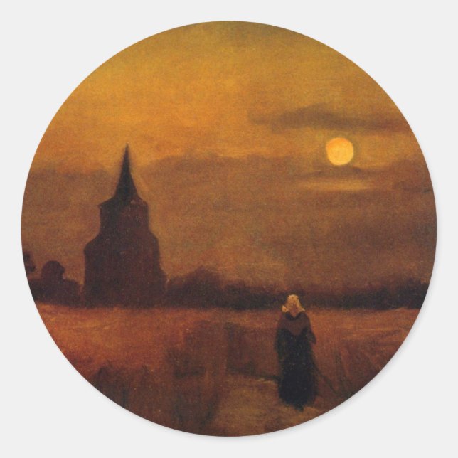 Altstadt von Vincent van Gogh Runder Aufkleber (Vorderseite)