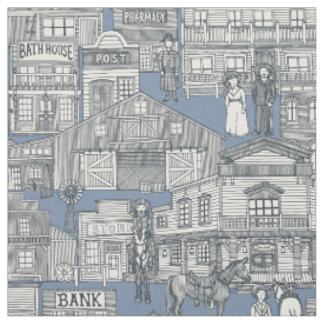 Altstadt von Western blau Stoff