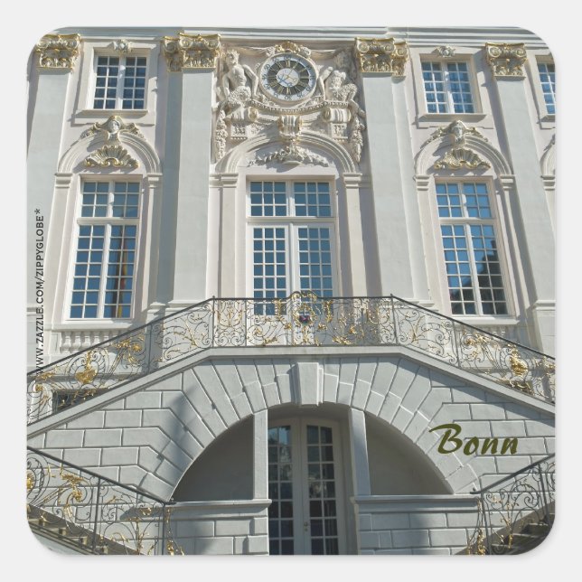Altstädter Rathaus in Bonn Quadratischer Aufkleber (Vorderseite)
