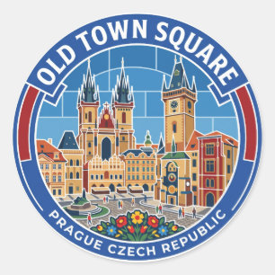Altstädter Ring, Prag Tschechien Runder Aufkleber