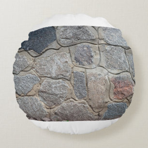 Altsteinmauerwerk, abstrakt, Architektur, h Rundes Kissen