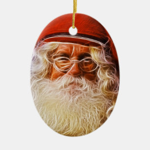 Altväterlicher Weihnachtsmann Santa Claus Portrait Keramikornament