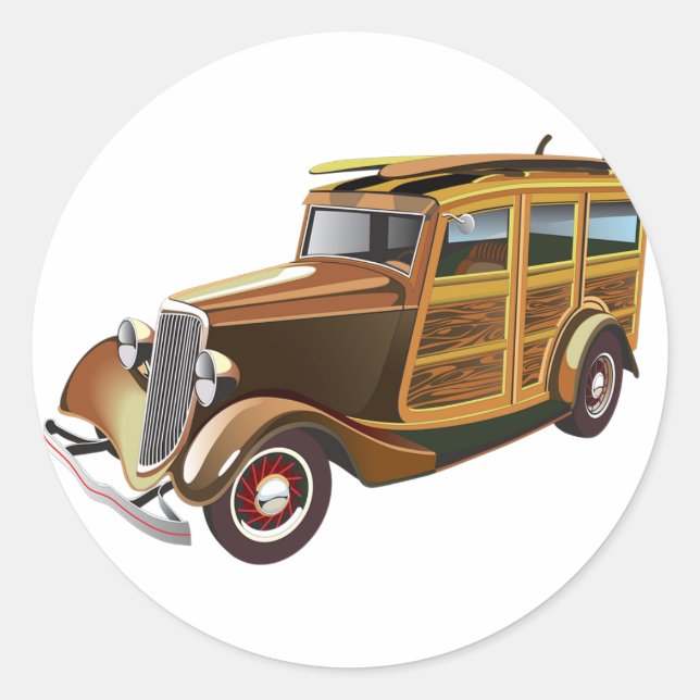 Altvintage Car Runder Aufkleber (Vorderseite)