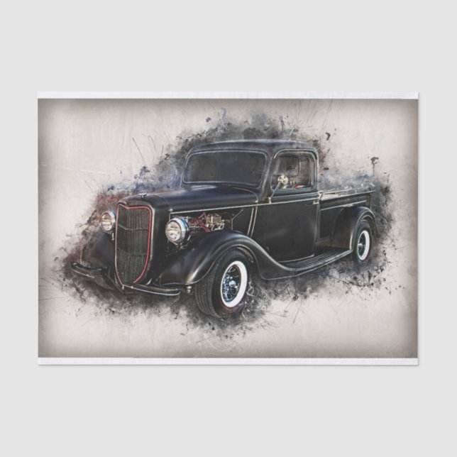 AltVintager LKW-Dekoupage Seidenpapier (Vorderseite)