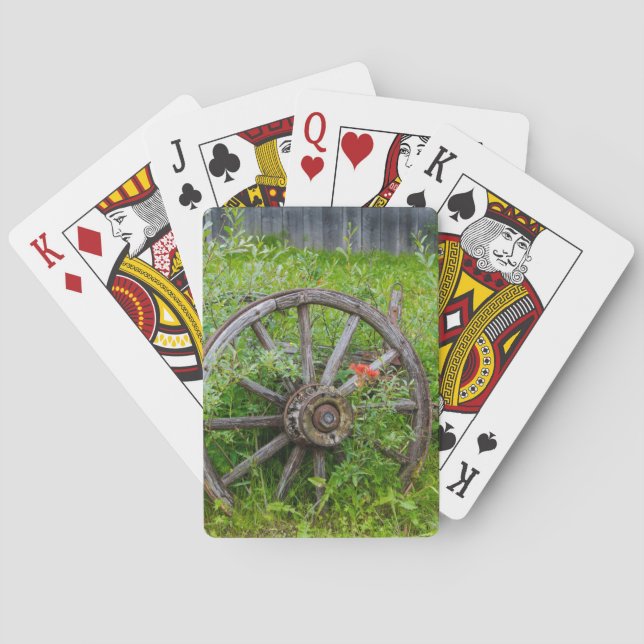 Altwagenrad in der Altstadt von Gold 3 Spielkarten (Rückseite)