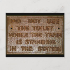 Altzug-Toilettenschild Postkarte