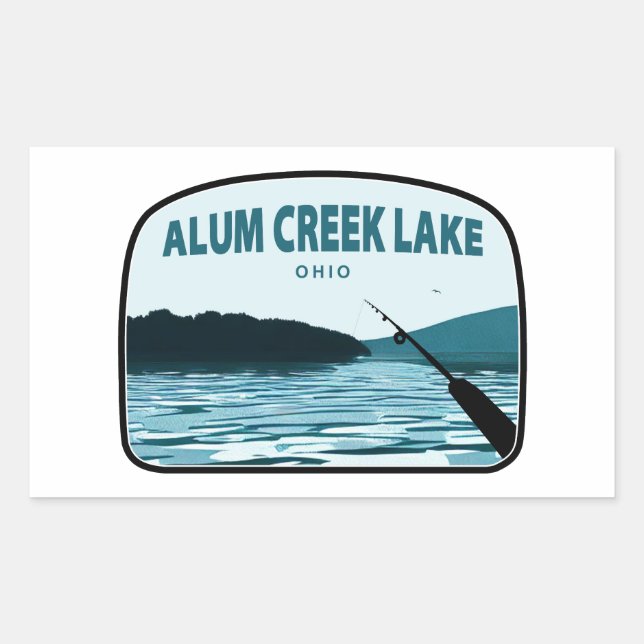 Alum Creek Lake Ohio Angelo Rechteckiger Aufkleber (Vorderseite)