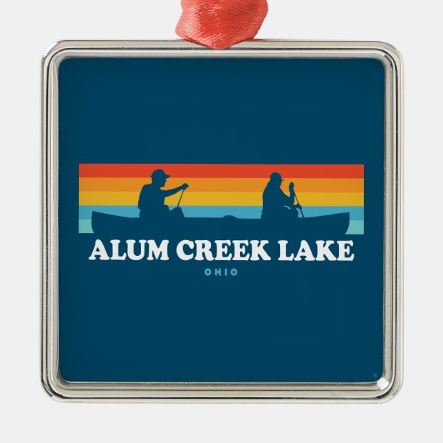 Alum Creek Lake Ohio Canoe Ornament Aus Metall (Vorne)