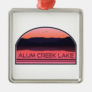 Alum Creek Lake Ohio Red Sunrise Ornament Aus Metall