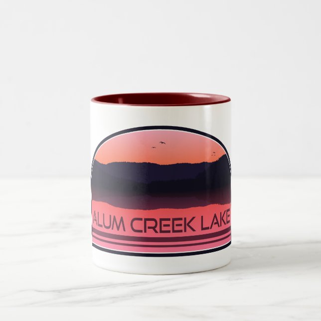 Alum Creek Lake Ohio Red Sunrise Zweifarbige Tasse (Mittel)