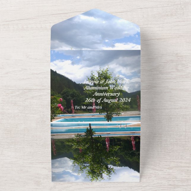 aluminium 10th wedding anniversary invitation   (Dehors)