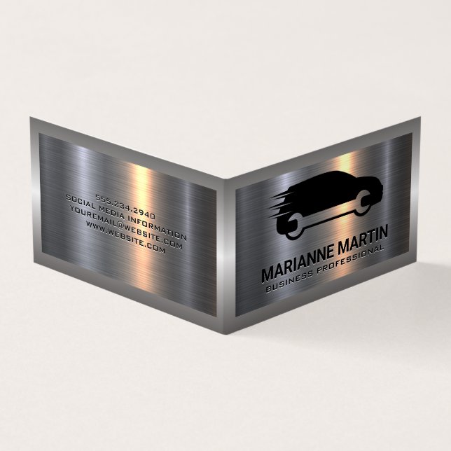 Aluminium-Aluminium-Bürste | AUTO Visitenkarten (Vorderseite)