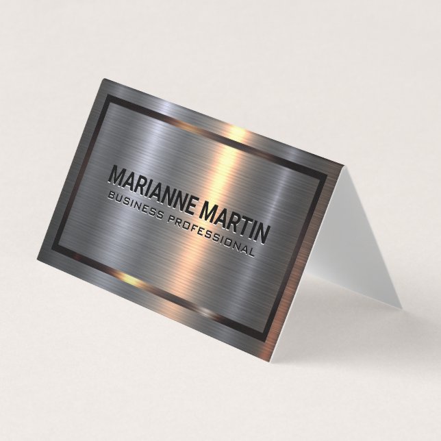 Aluminium-Aluminium-Bürste | Metallgrenze Visitenkarten (Vorderseite)