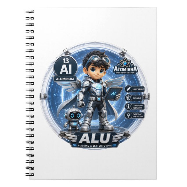Aluminium ATOMIVRA GEBURTSTAG Notizblock (Vorderseite)