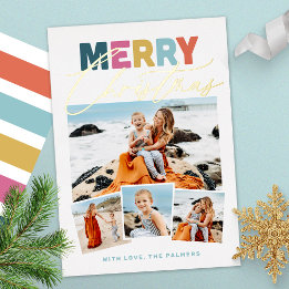 Aluminium Carte de vœux de Noël en collage de script avec pa