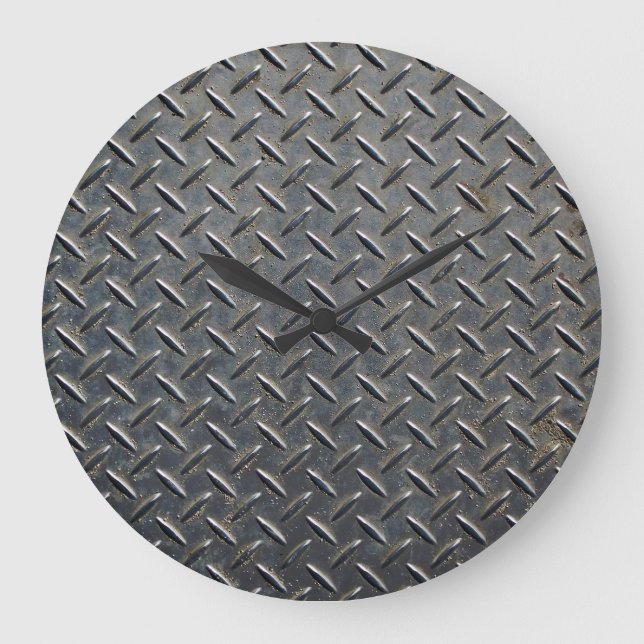 Aluminium Dunkel: Rhombus Shape Design Große Wanduhr (Vorderseite)