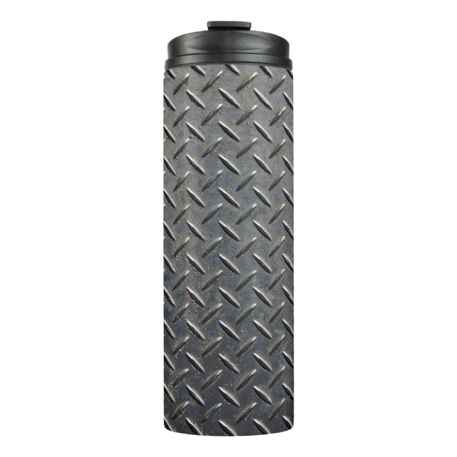 Aluminium Dunkel: Rhombus Shape Design Thermosbecher (Vorderseite)