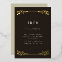 Élégante invitation en feuille d'or Art nouveau
