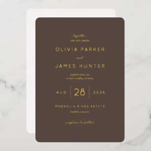 Aluminium Faire invitation de mariage en calligraphie marron