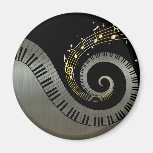Aluminium für Klavierschlüssel und Gold-Musiknot Magnet
