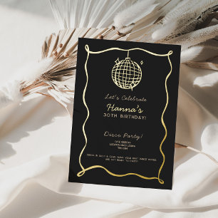 Aluminium Invitation anniversaire disco 30 ans en papier d'a