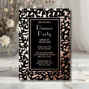 Aluminium Invitation artistique pour dîner élégant en noir a