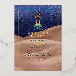 Aluminium Invitation d'anniversaire arabe en feuille métalli