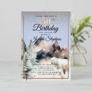Aluminium Invitation d'anniversaire en aquarelle avec feuill
