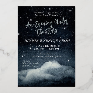 Aluminium Invitation de bal de promo sous les étoiles en feu