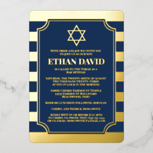 Aluminium Invitation de Bar Mitzvah avec une barre rayée en