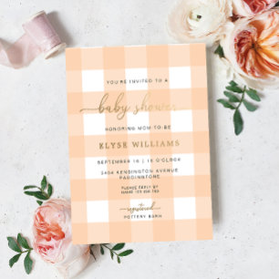 Aluminium Invitation de En vichy Baby shower de pêche