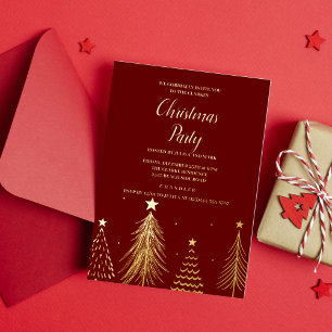 Aluminium Invitation de fête de Noël arbre de Noël en feuill