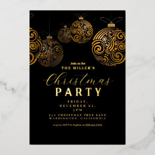 Aluminium Invitation de fête de Noël en papier alu Or Humeur