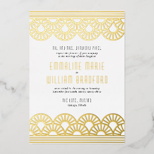 Aluminium Invitation de mariage Art Déco éventail en feuille