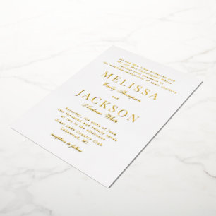 Aluminium Invitation de mariage classique raffinée en feuill