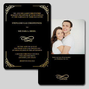 Aluminium Invitation de mariage élégante avec coin en spiral