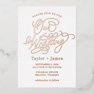 Aluminium Invitation de mariage élégante en feuille d'alumin