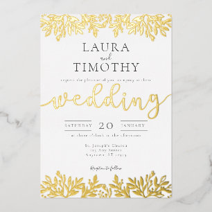 Aluminium Invitation de mariage élégante moderne florale en 