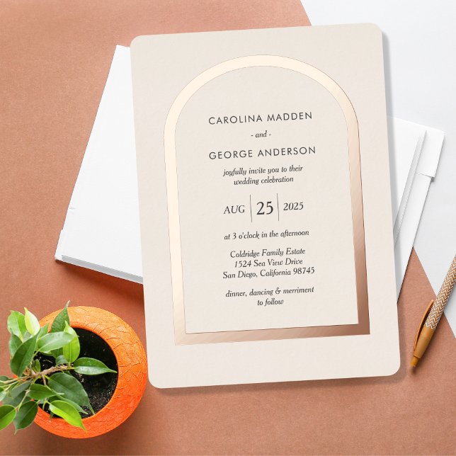 Aluminium Invitation de mariage en feuille d'aluminium arqué (Créateur téléchargé)