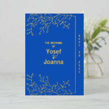 Invitation de mariage en feuille de saphir