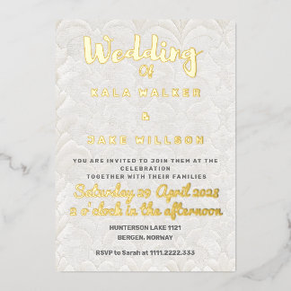 Aluminium Invitation de mariage en feuille d'or bronzage pie