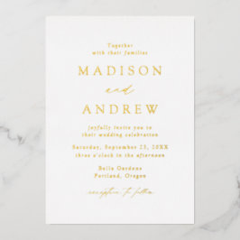Aluminium Invitation de mariage en feuille d'or Élégance Mod