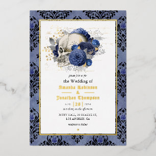 Aluminium Invitation de mariage en feuille d'or gothique flo
