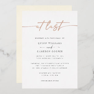 Aluminium Invitation de mariage en feuille métallisée « At L
