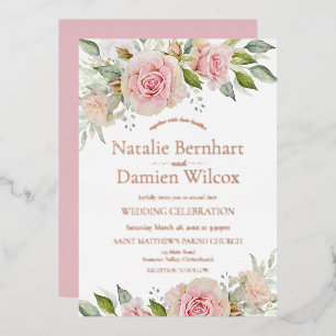 Aluminium Invitation de mariage en papier d'aluminium floral