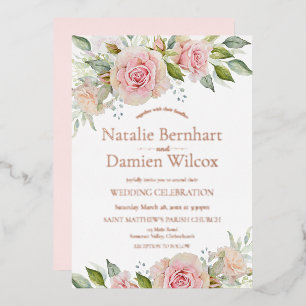 Aluminium Invitation de mariage en papier métallisé floral r