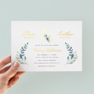 Aluminium Invitation de mariage en papier métallisé Luxe Flo